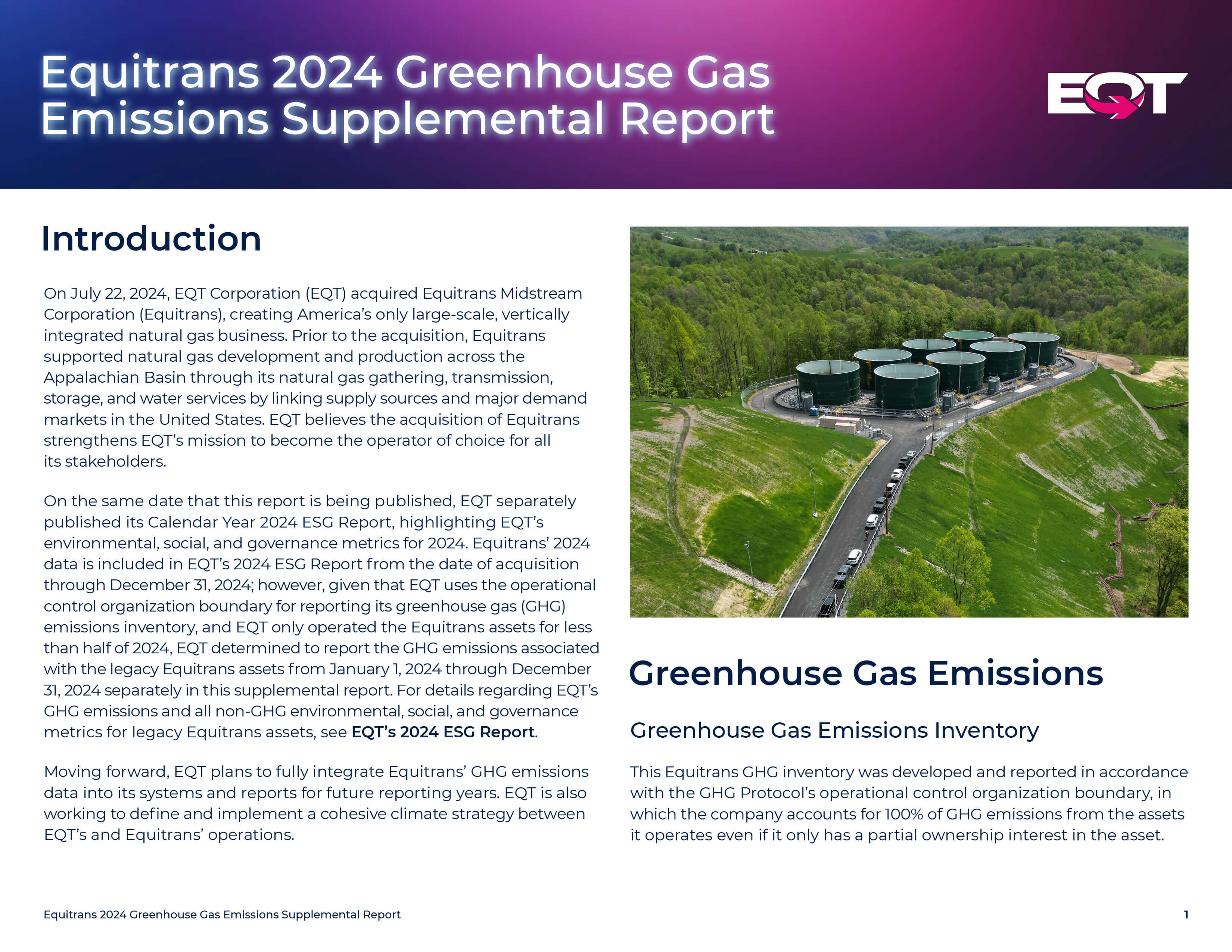 2024 Equitrans Greenhouse Gas Emissions Supplemental Report